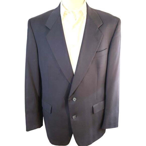 mens sport coat 42R suit jacket 42 r blazer blue Hart Schaffner Marx Trumpeter - Picture 1 of 7